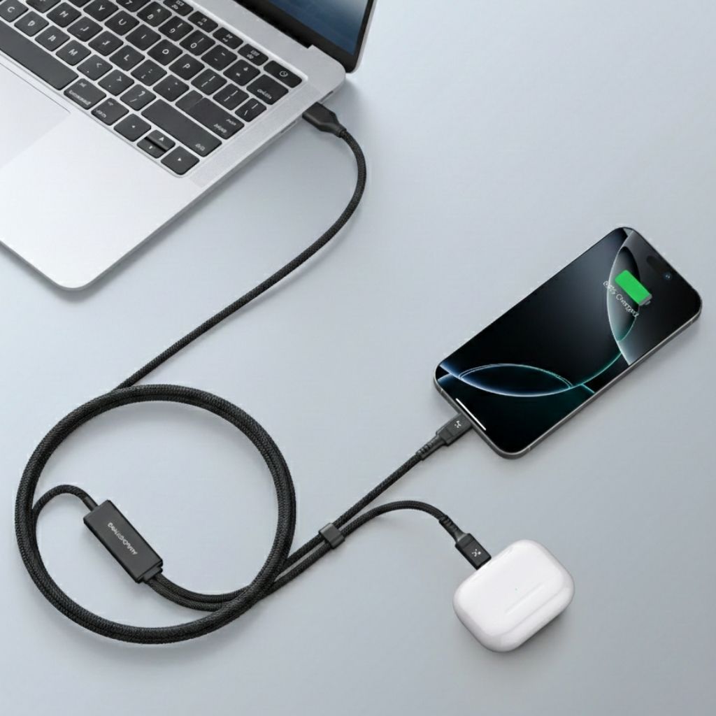 At Thunder Pro I 7X 4-In-1 USB-A + USB-C To USB-C + USB-C 5A 100W 1.5M Cable