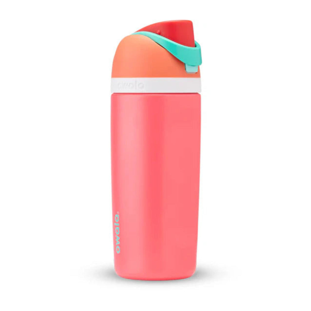 Colorful water bottle with a white background