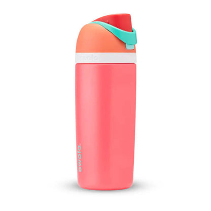 Colorful water bottle with a white background