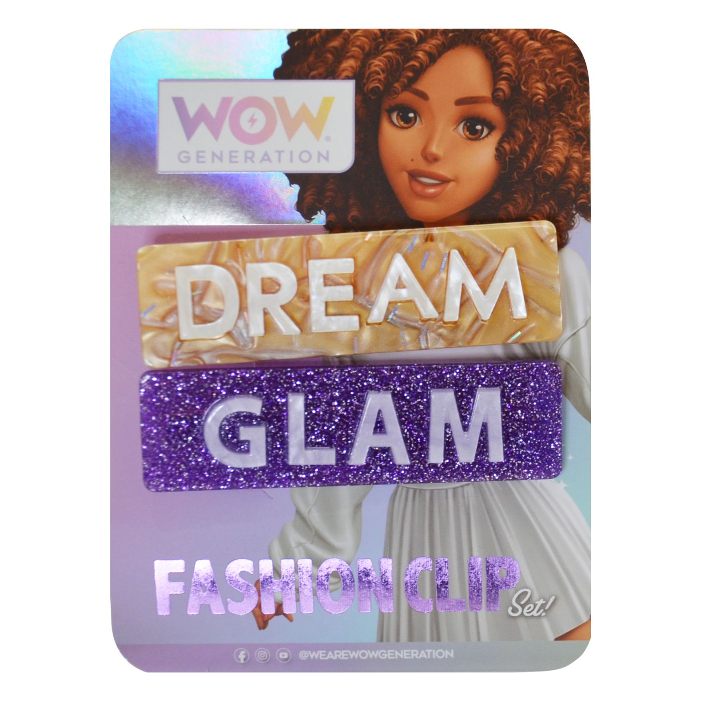 WOW Generation Hair Clips with Message - Dream/ Glam