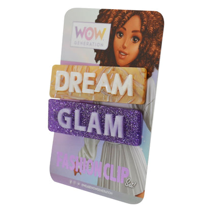 WOW Generation Hair Clips with Message - Dream/ Glam