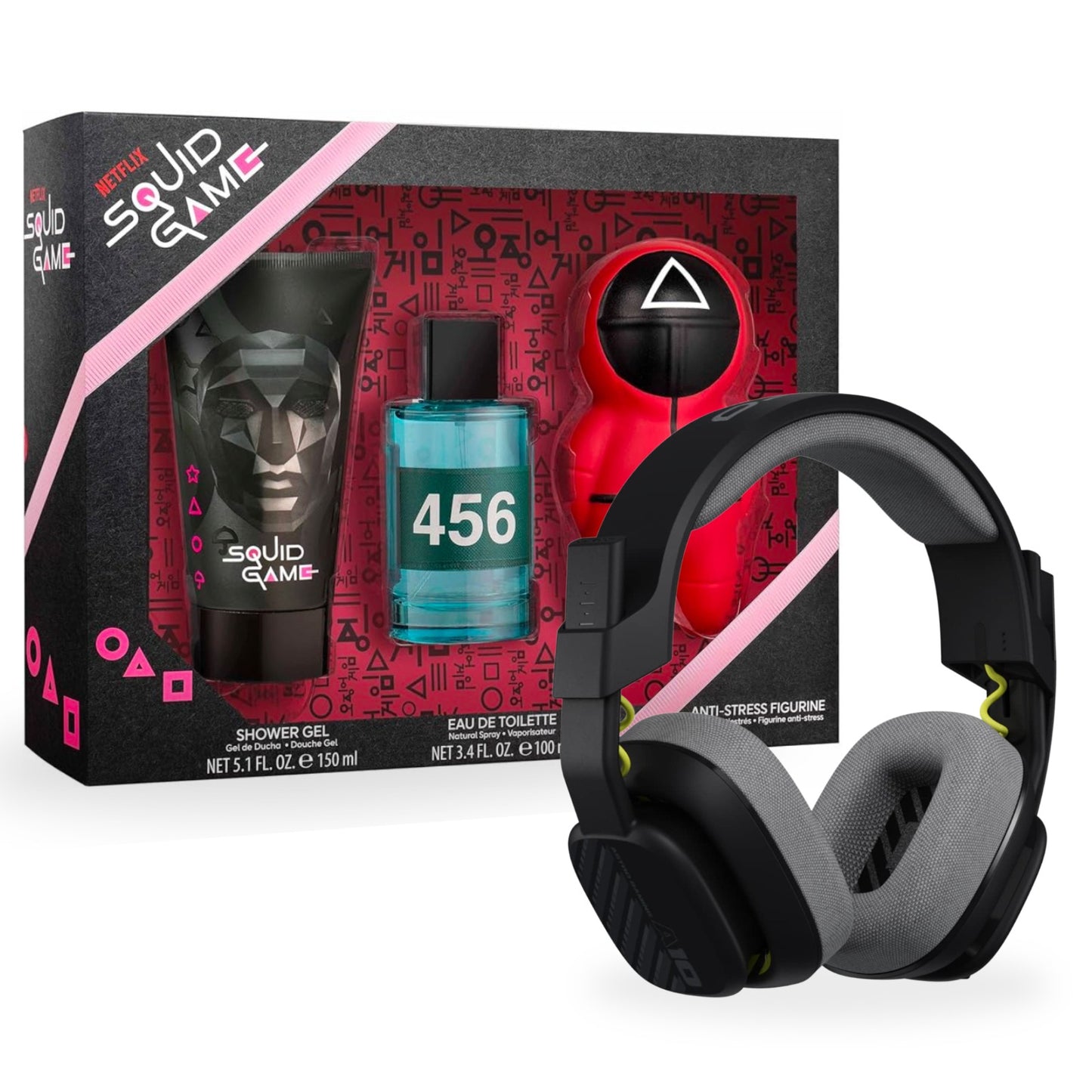 Ultimate Gamer’s Bundle Set | Netflix Squid Game Perfume set | Logitech Gaming Headset Black