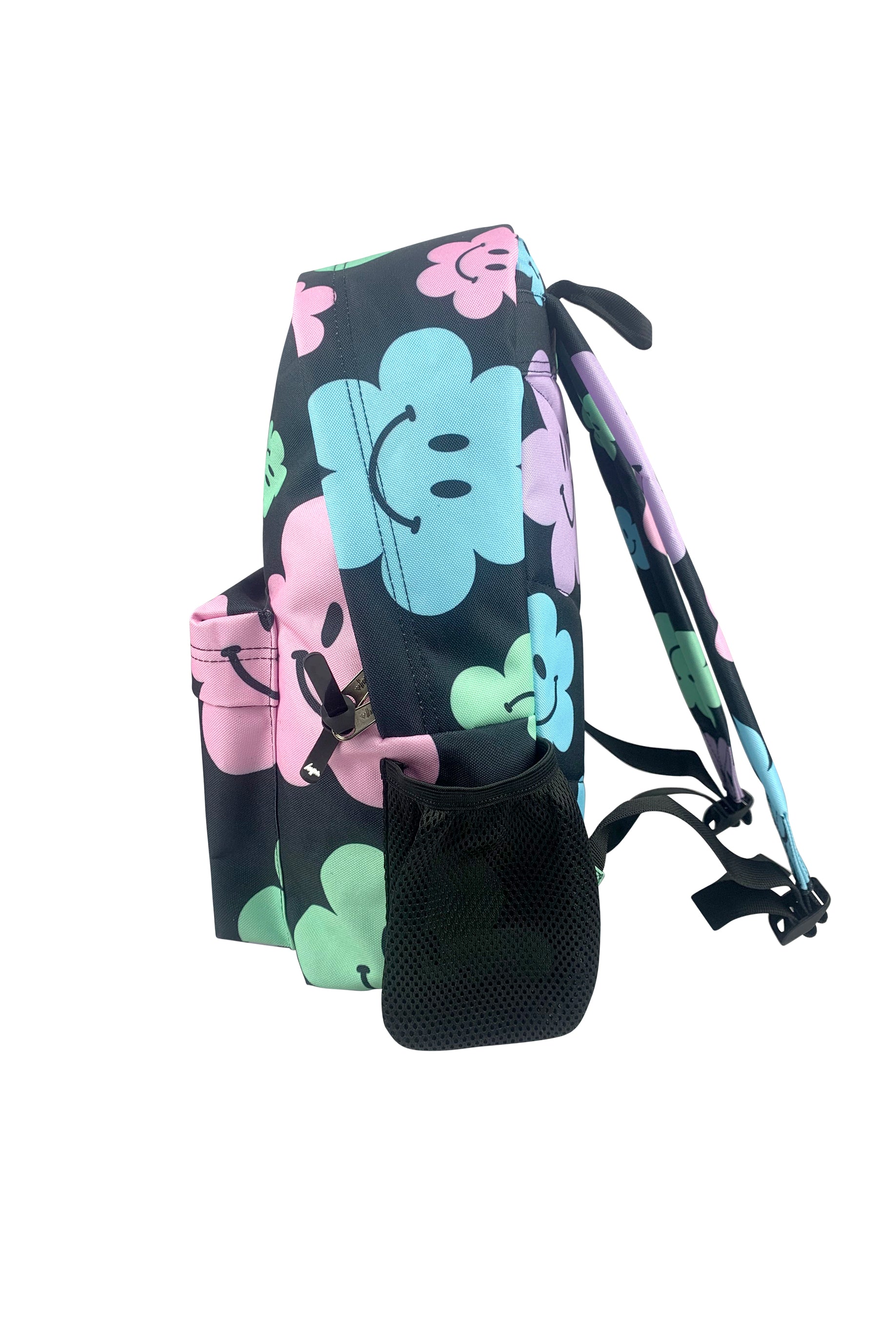 Iconic Backpack - Black Happy Flowers