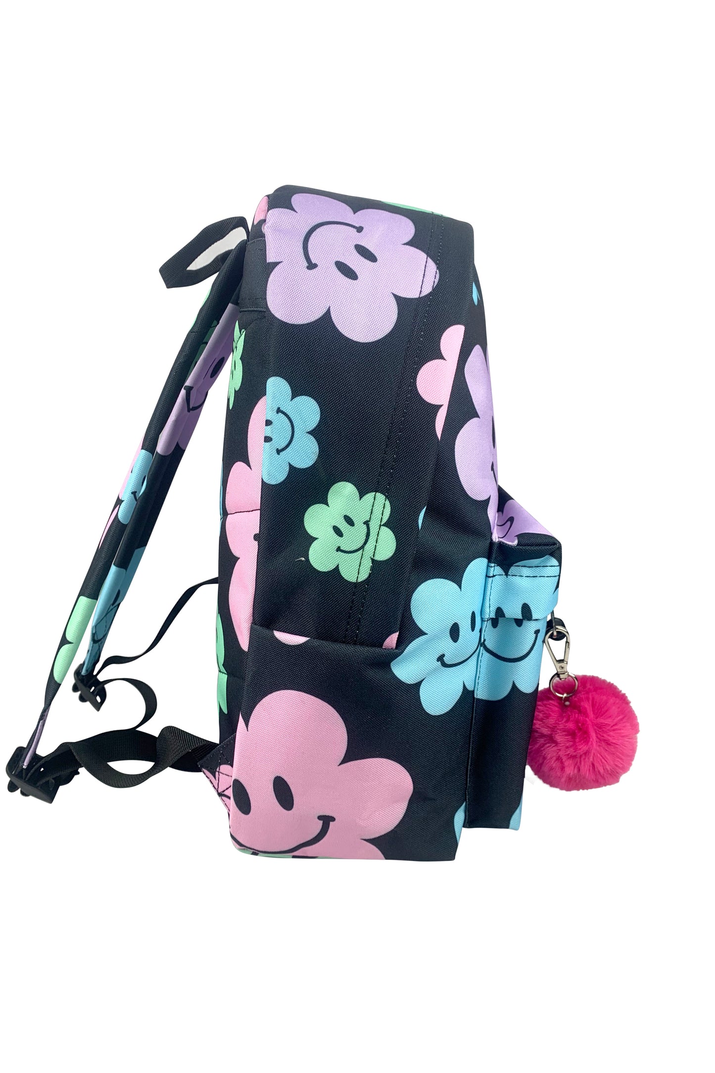 Iconic Backpack - Black Happy Flowers