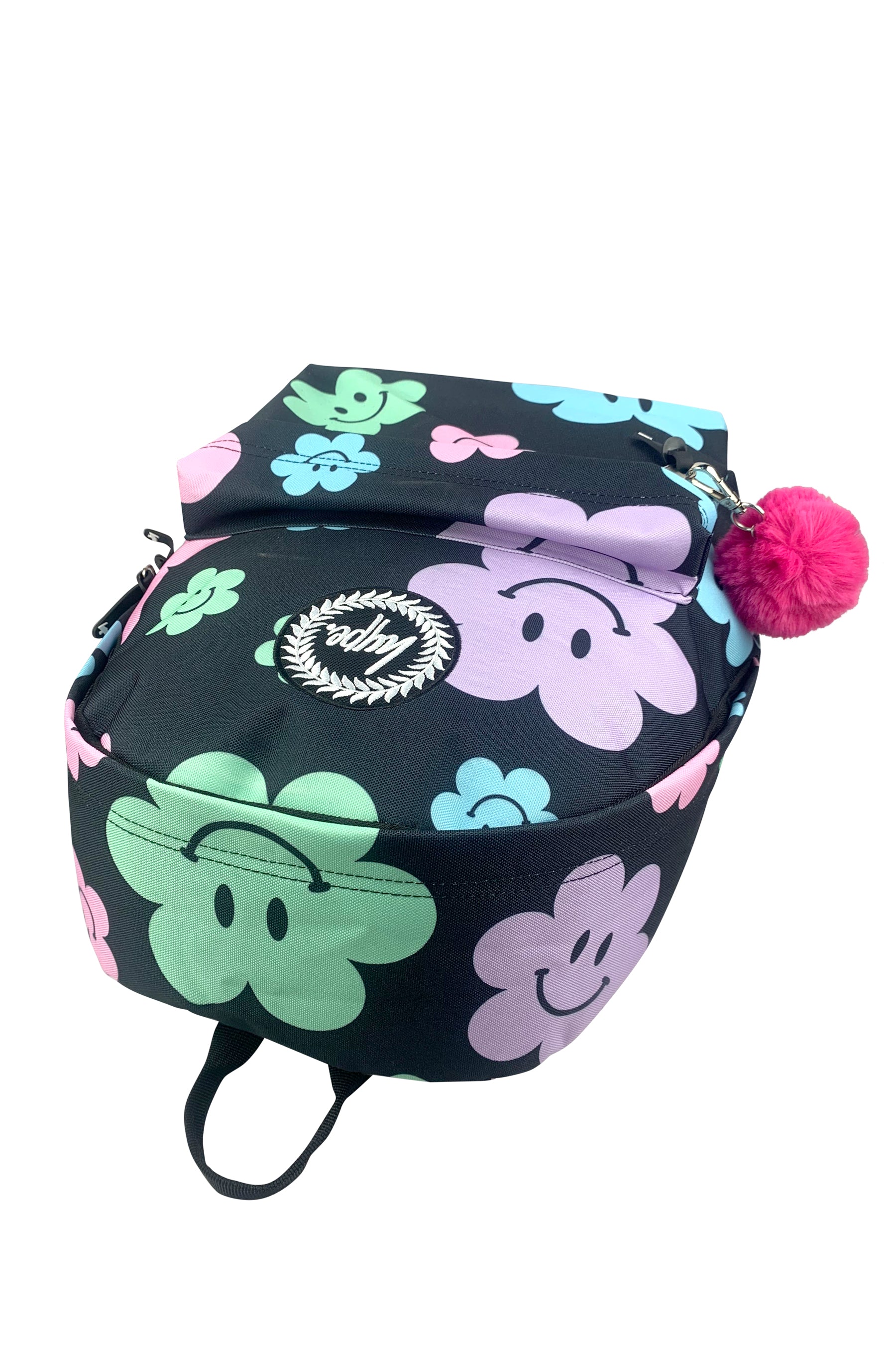 Iconic Backpack - Black Happy Flowers