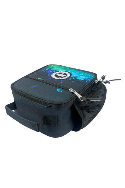 Insulated Lunch Bag - Black 3D Droplets