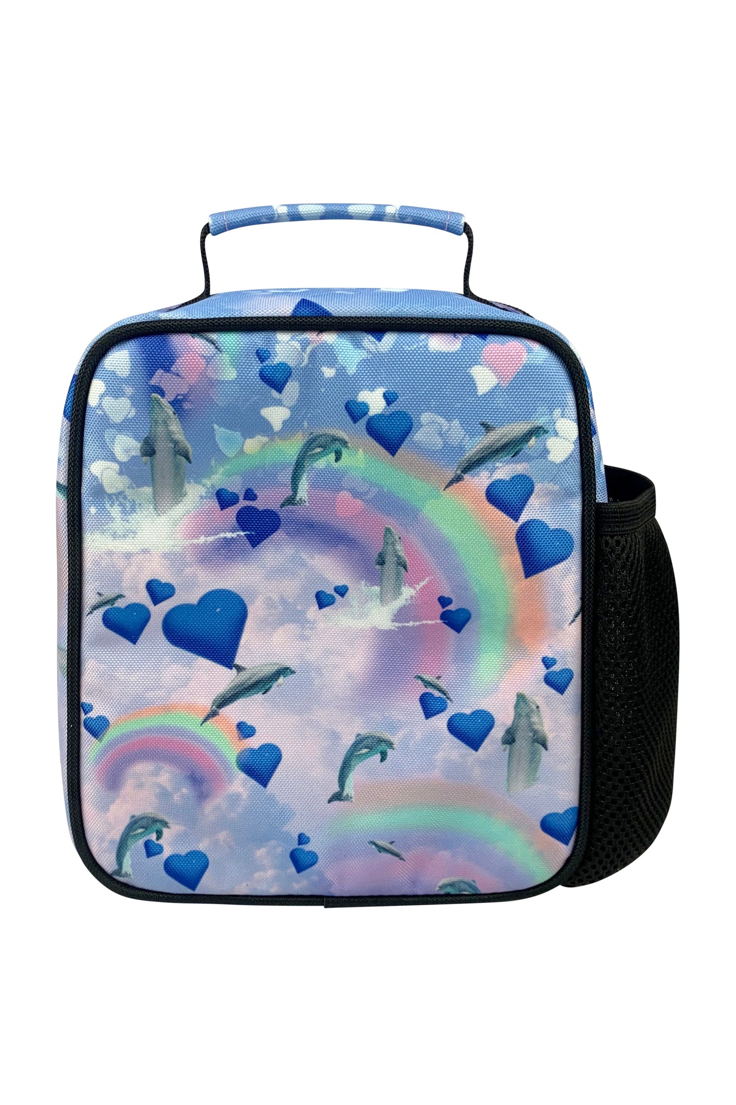 2-in-1 School Set - Rainbow Dolphin Backpack and Lunch Bag