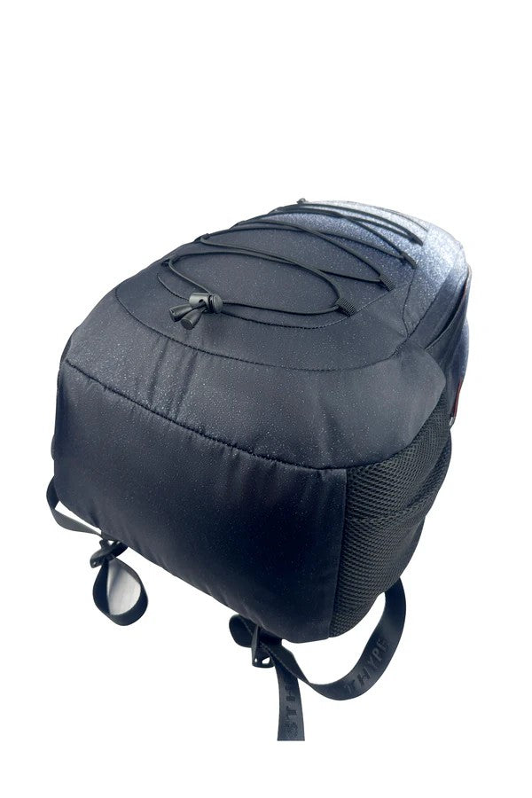 Black saddle bag on a white background