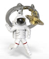 Charm Keyring - Astronaut with Black Screen & Golden Saturn