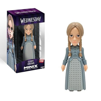 Wednesday Addams Minix toy figure with packaging on a white background
