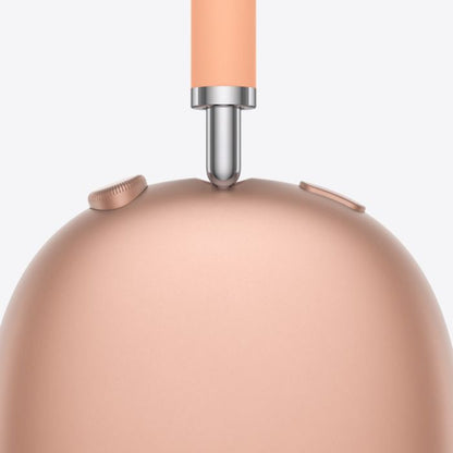 Close-up of a peach-colored pendant light with a white background