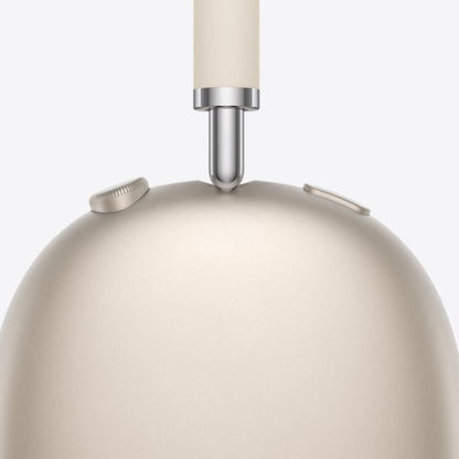 Close-up of a beige pendant light with a white shade on a white background