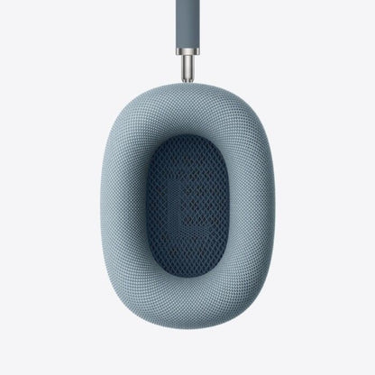 Blue mesh speaker on a white background