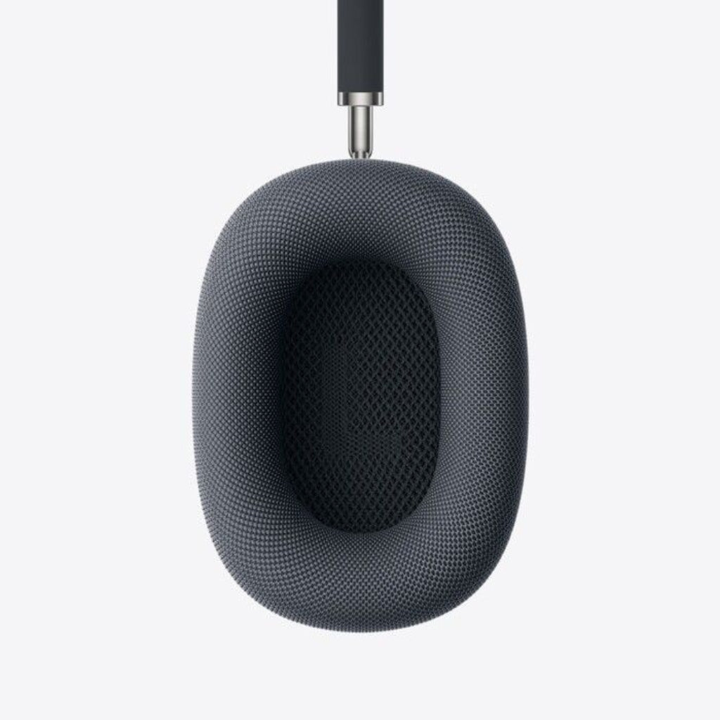 Black earbud case with a strap on a white background