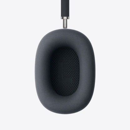 Black earbud case with a strap on a white background
