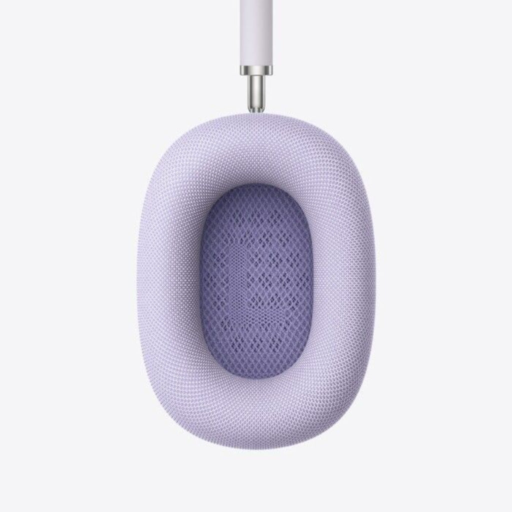Purple mesh speaker on a white background