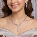 Blush Petal Necklace And Earrings Set