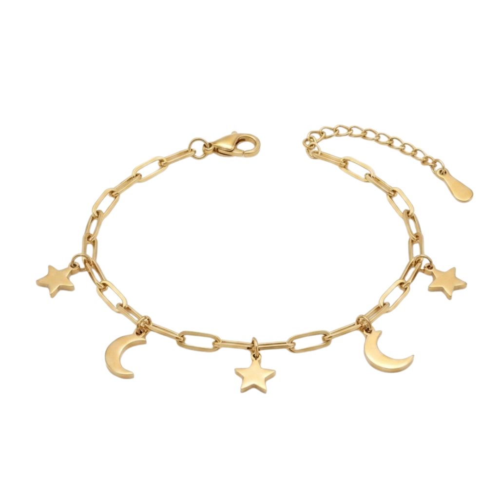 Celestial Moon and Stars Bracelet
