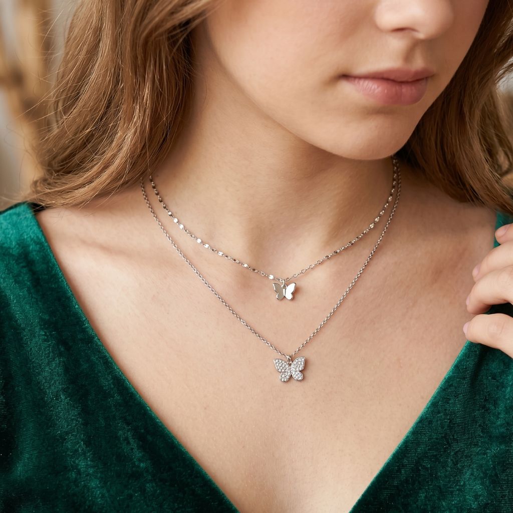 Butterfly Glow Layered Necklace