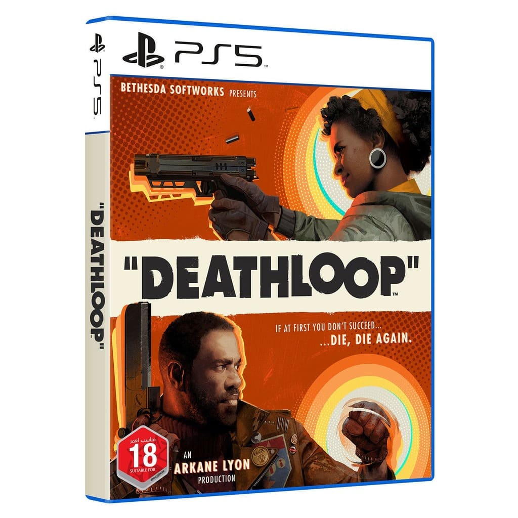 Video game case for 'Deathloop' by Bethesda Softworks on a white background