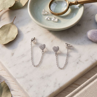 Heartstrings Chain Earrings