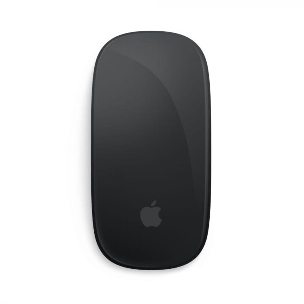 Black Apple mouse on a white background