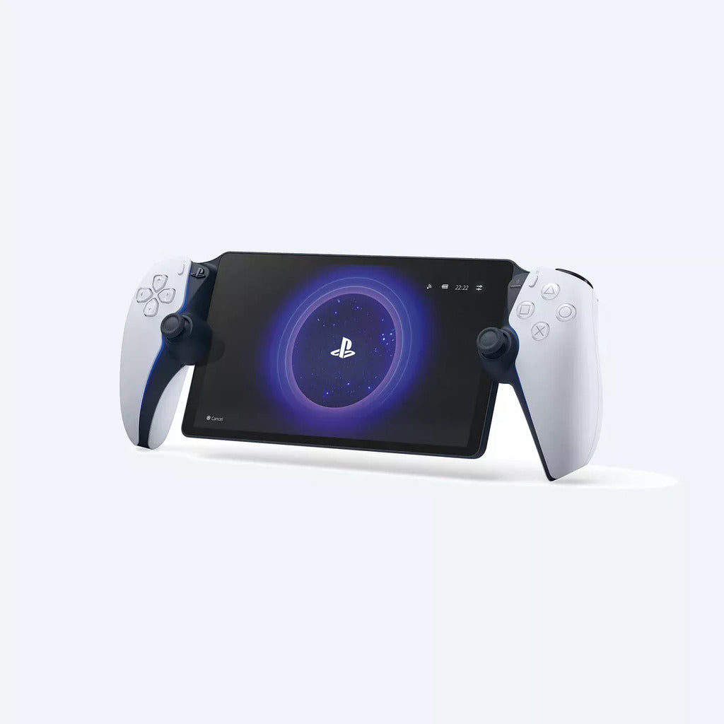 PlayStation gaming device with controller on a white background