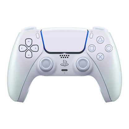 White gaming controller with PlayStation logo on a white background