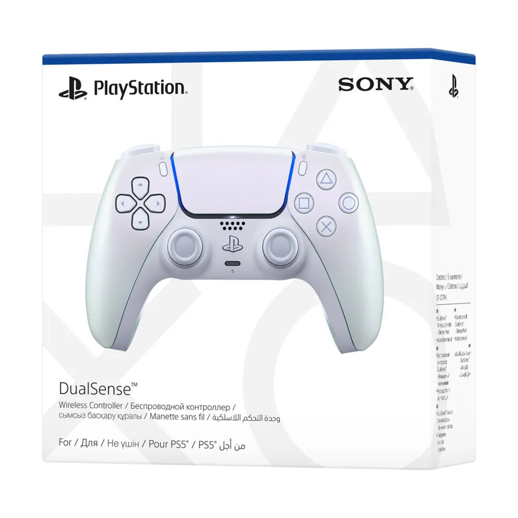 PlayStation DualSense controller packaging with Sony branding on a white background