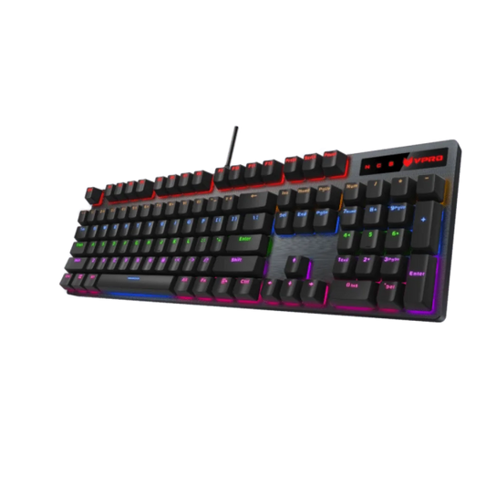 لوحة مفاتيح الألعاب Vpro سلكية ميكانيكية بإضاءة خلفية V500 PR