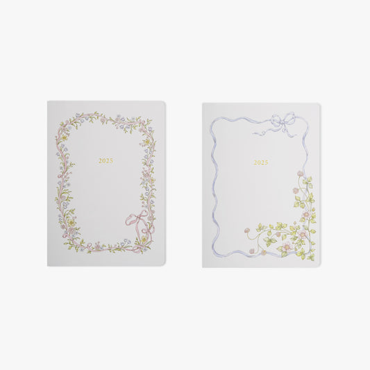 Two decorative greeting cards with floral designs on a white background
