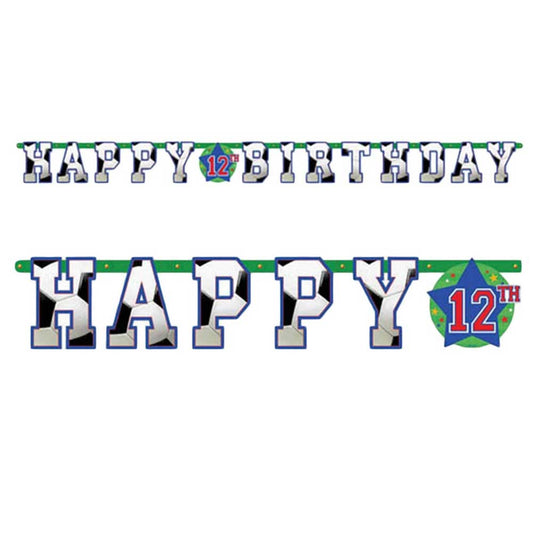 Soccer Happy Birthday Add an Age Letter Banner (7.5 ft)