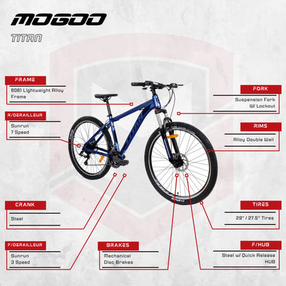 Titan Mountain Bike - 29 Inch - Blue