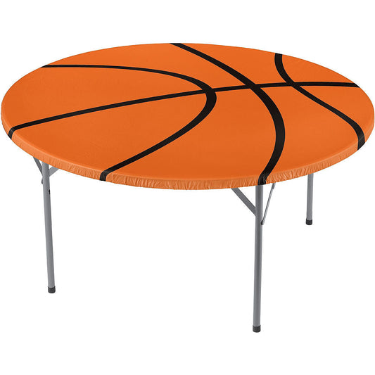 غطاء طاولة بلاستيكي مستدير لكرة السلة مع حافة مرنة