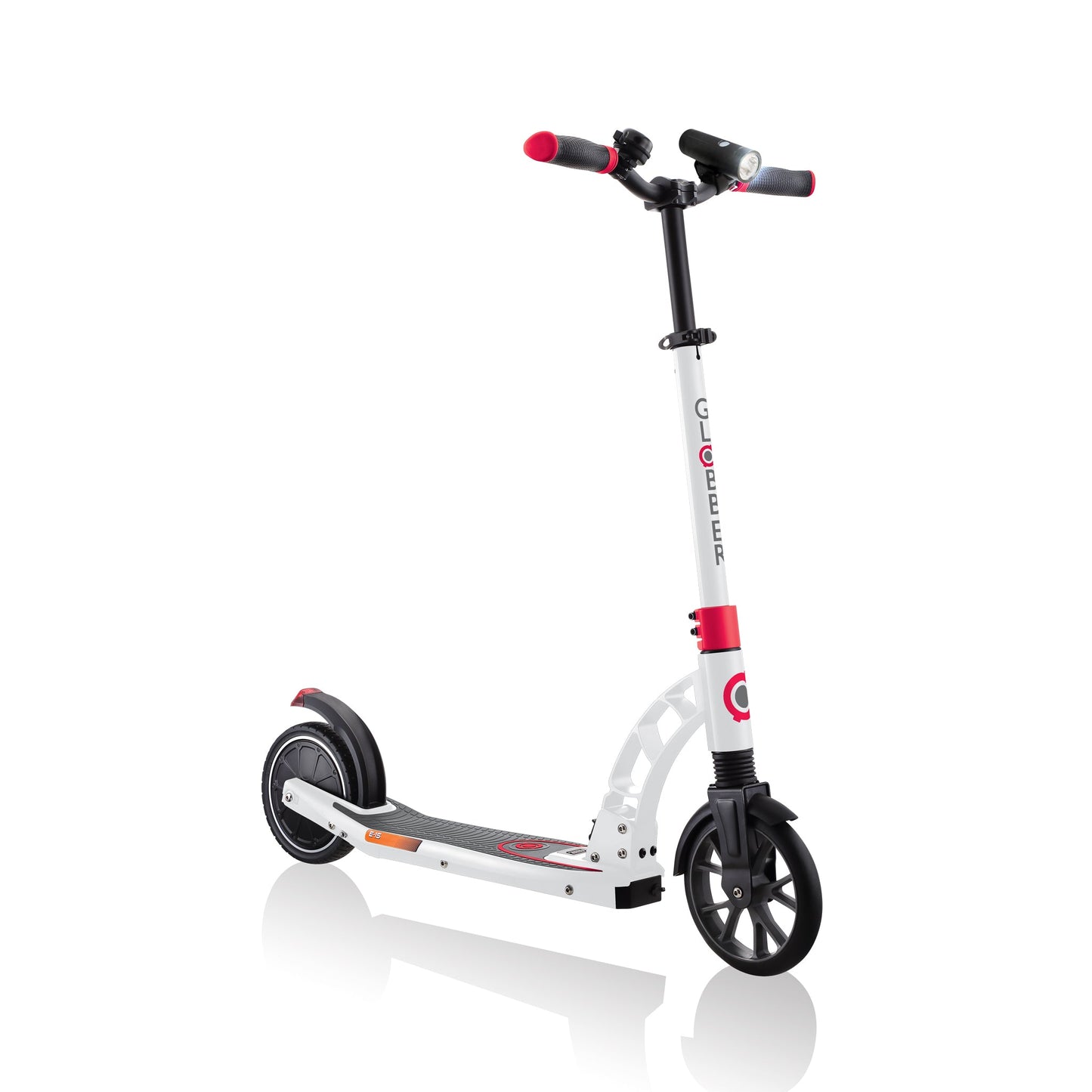 One K E-Motion 15 Electric Scooter: Foldable 2-Wheel Electric Scooter for Teens - Red/White