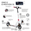 One K E-Motion 15 Electric Scooter: Foldable 2-Wheel Electric Scooter for Teens - Red/White