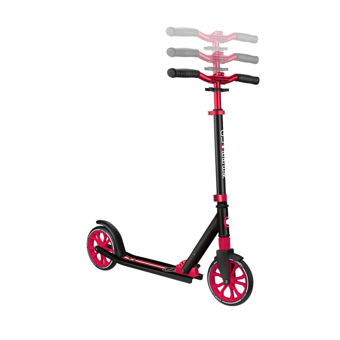 NL 205: Big Wheel Scooter for Kids and Teens - Red/Black