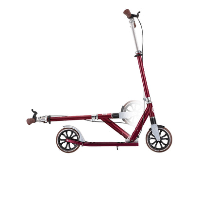 NL 205 Deluxe: Big Wheel Scooter with Handbrake for Kids and Teens - Vintage Dark Red