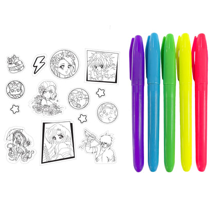 Kaleidoscope Neon Colouring Kit: Manga Art