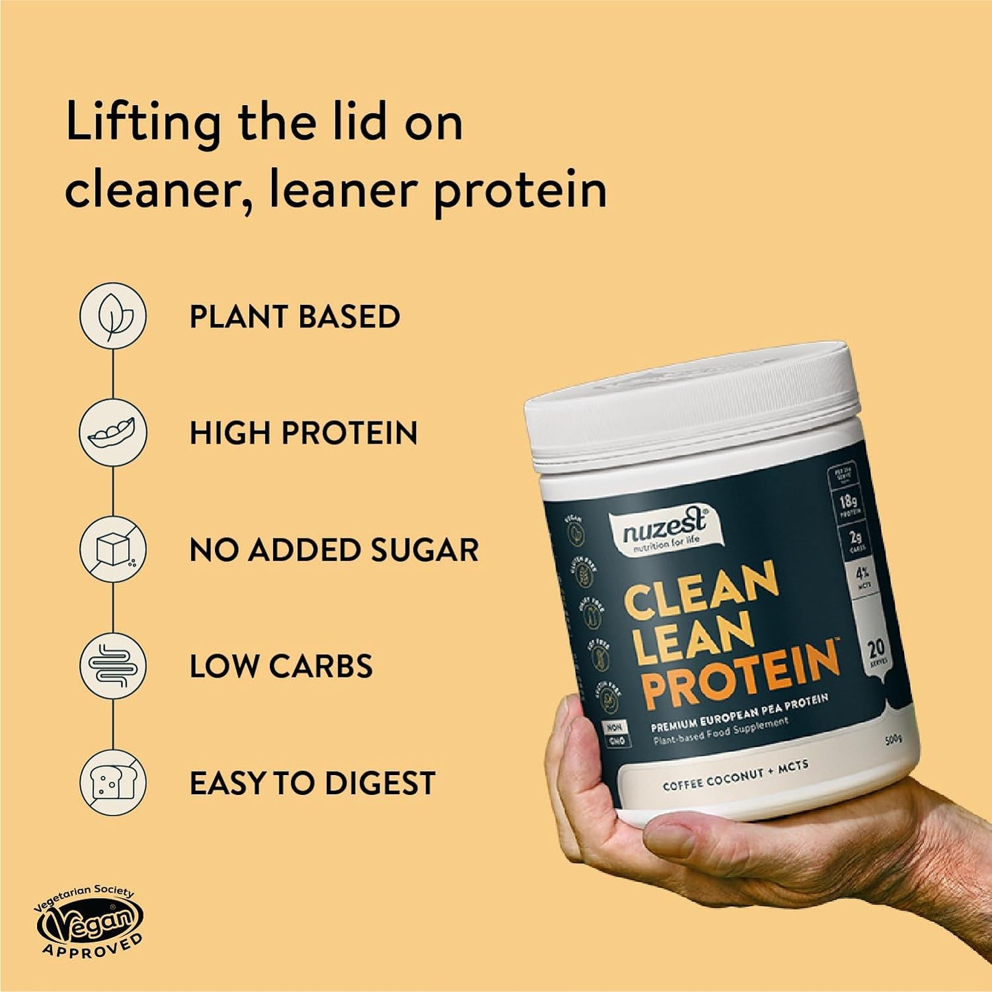 Clean Lean Protein Functional Flavours, Coffee Coconut + MCTs 500g