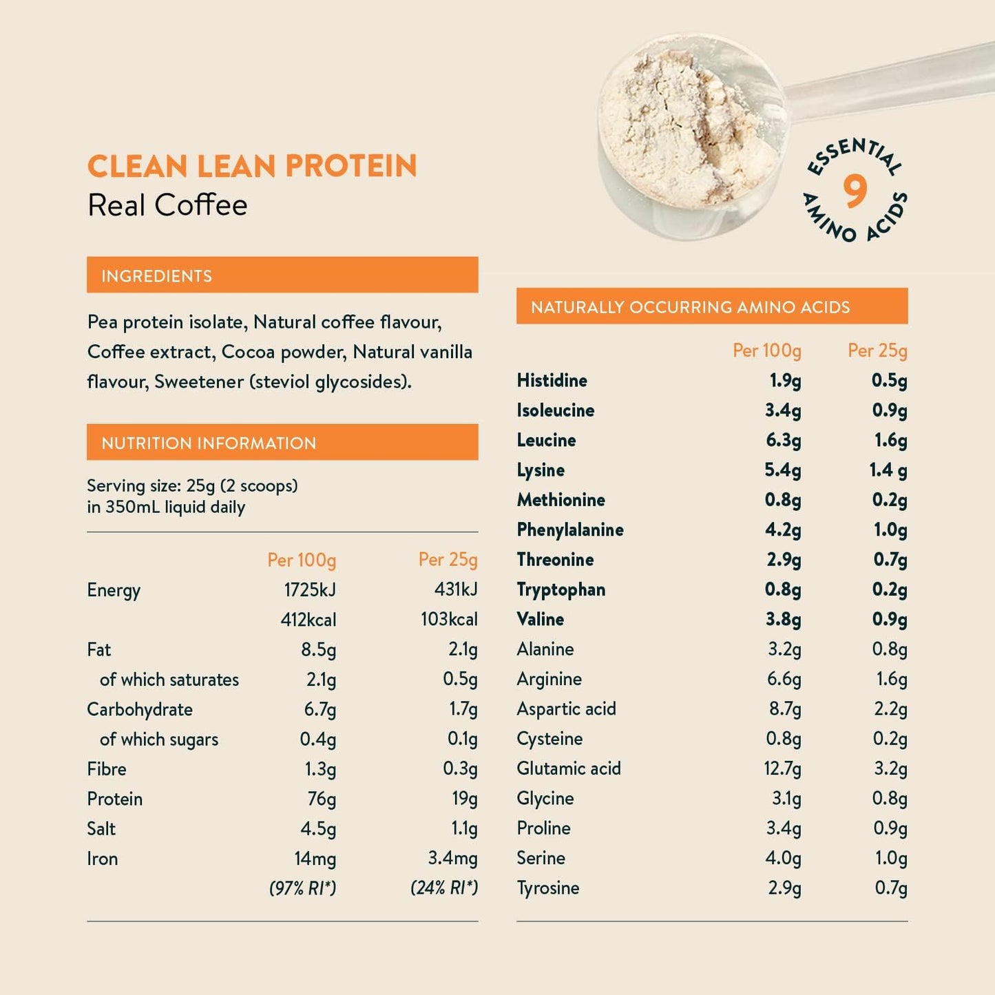 بروتين خالي من الدهون، قهوة حقيقية، 500 جرام