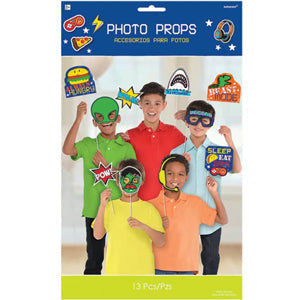 Epic Party Photo Props Kit with Plastic Sticks - 13 Pcs